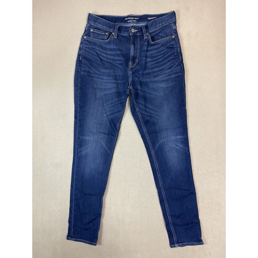 Banana Republic Traveler Jean Mens 30x30 Blue Athletic Fit Stretch Mid Rise